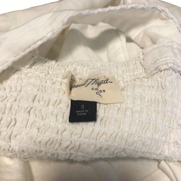 NEW Universal Thread Linen Rayon Cross Back Maxi Dress Summer Smocked White Sz S - Picture 9 of 10